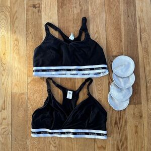 Bravado Black Nursing Bras Bundle with Pads